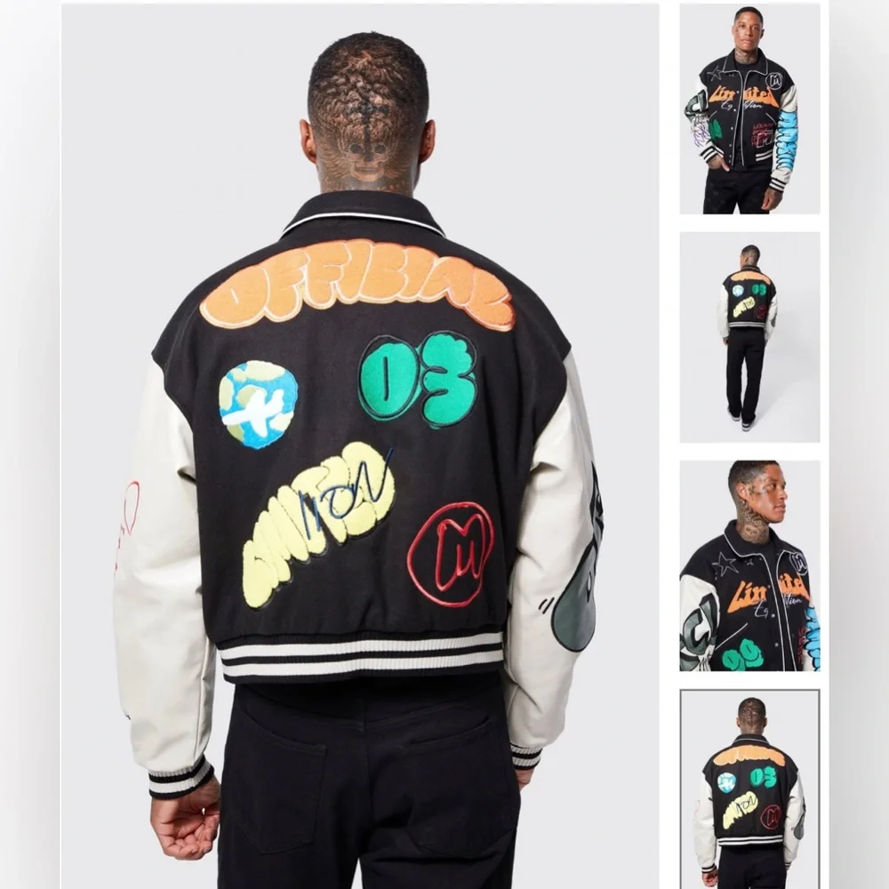 SOLD- Varsity Jacket - Graffiti Style - Picture 7 of 9